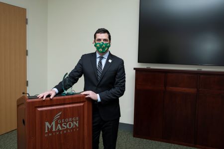 George Mason's Andrew Peterson was honored by SCHEV with an Outstanding Faculty Award