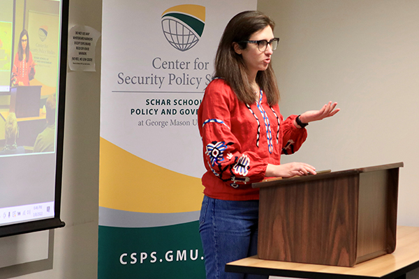 Photo of Ukrainian national and Schar School PhD student Mariia Panga.