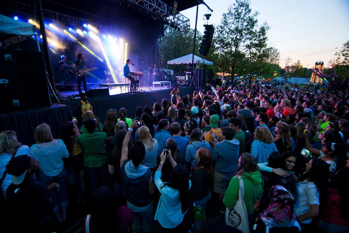 man at a keyboard before an audience