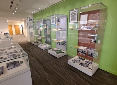 glasses cases in the library