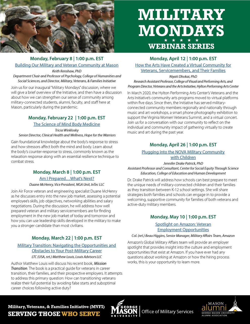 Military Mondays Webinar Series